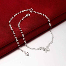 Girls Silver plated jewelry Insets small butterfly anklet bracelets bangles leg SMTA 8 ELY