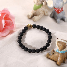 Grind Arenaceous Gold Lion Head MEN'S Charm Elastic Bracelet Healing Energy Beacelet Bangles 1STL ELY