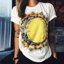 Women Short Sleeve Vintage Printed T Shirt Casual Loose Tee Cartoon Print T Shirt Women Blusa Crop Top 1STL ELY