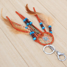 Handmade Dream Catcher Bag Key Chains Feathers Beads Key Ring Pendant Dream Catcher Key Chain Jewelry 1STL ELY