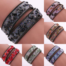 Handmade Gravel Stone Crystal Wristband Muiltilayer Bracelets Rhinestone Leather Braid Bangles Jewelry Feminina ELY
