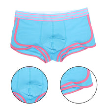 Blue Men's Sexy Boxer Shorts Thong Underwear Pouch Trunks Underpants Body Sculpting Breathable Boxer ELY