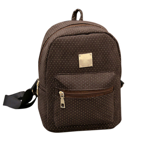 Dots Printing Women Backpack PU Travel School Bag for Teenagers Leather Backpack Women Mochila Feminina Satchel ELY