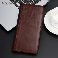 Leather Long Men Zipper Matte Wallets Card Credit Cards Holder Carteira Masculina Business Men Wallets ELY