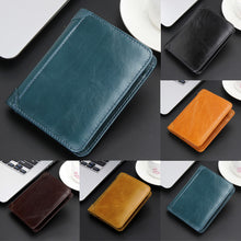 Leather Short Men Retro Matte Wallets Card MatteLeather Men's Wallet Short Card Holders Purse for Men ELY