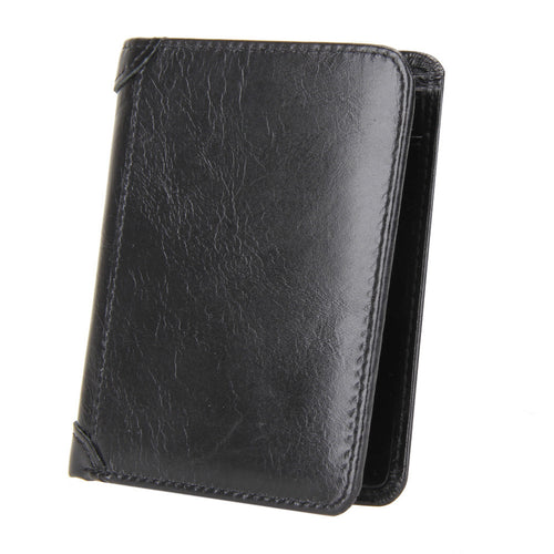 Leather Short Men Retro Matte Wallets Card MatteLeather Men's Wallet Short Card Holders Purse for Men ELY
