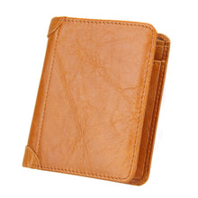 Leather Short Men Retro Matte Wallets Card MatteLeather Men's Wallet Short Card Holders Purse for Men ELY
