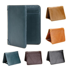 Leather Short Men Retro Matte Wallets Card MatteLeather Men's Wallet Short Card Holders Purse for Men ELY