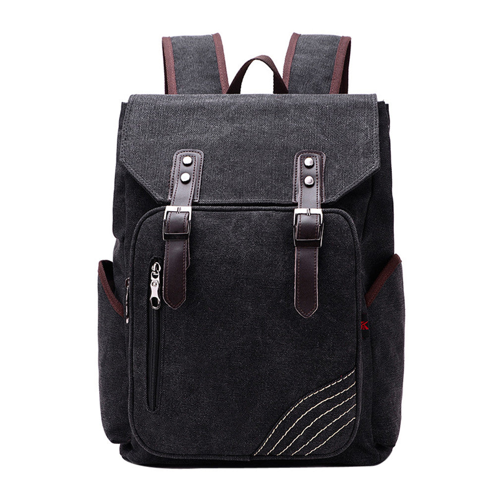 Men Backpack Large Capacity Zipper Solid Color Men's Travel Bags Canvas Bag Mochila Bolsa School Bags ELY