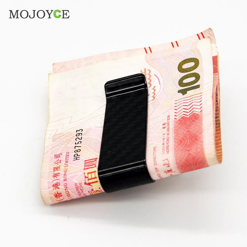 PU Carbon Fiber Money Clip Holder Men's Business Credit Card Cash Wallet Pocket Clamp Pocket Purse ELY