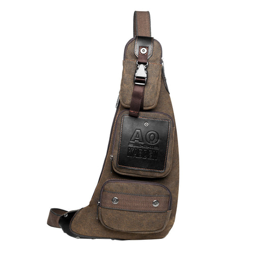Retro Leisure Durable Canvas Bag Men Crossbody Shoulder Chest Bag Travel Men Messenger Bags Bolsa Chest packs ELY