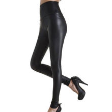 High Waisted Women's Sexy Faux Leather Stretch Skinny Pants Slim Leggings Full Length Faux PU Leather Skinny Pants ELY