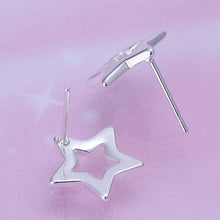Hollow Star stud Earings silver plated jewelry earrings silver plated earrings 1 7 ELY