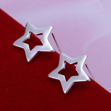 Hollow Star stud Earings silver plated jewelry earrings silver plated earrings 1 7 ELY