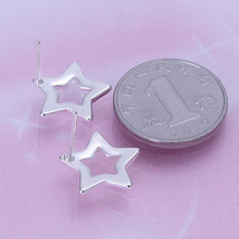 Hollow Star stud Earings silver plated jewelry earrings silver plated earrings 1 7 ELY