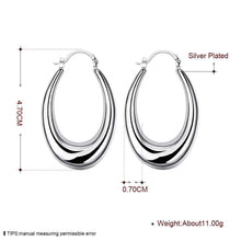 Hollow U hoop Earings silver plated jewelry earrings silver plated earrings 115 ELY