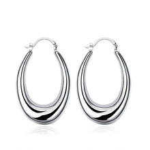 Hollow U hoop Earings silver plated jewelry earrings silver plated earrings 115 ELY