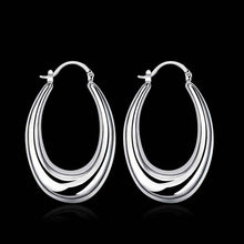 Hollow U hoop Earings silver plated jewelry earrings silver plated earrings 115 ELY