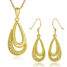 18K Gold Plating jewelry sets two crystal earrings+necklace Factory SMTPS398 ELY