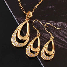 18K Gold Plating jewelry sets two crystal earrings+necklace Factory SMTPS398 ELY