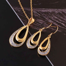 18K Gold Plating jewelry sets two crystal earrings+necklace Factory SMTPS398 ELY