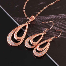 18K Gold Plating jewelry sets two crystal earrings+necklace Factory SMTPS398 ELY
