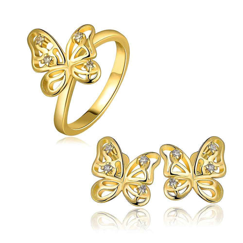 Austrian Crystal jewelry sets butterfly earrings+ring jewelry SMTPS422 ELY