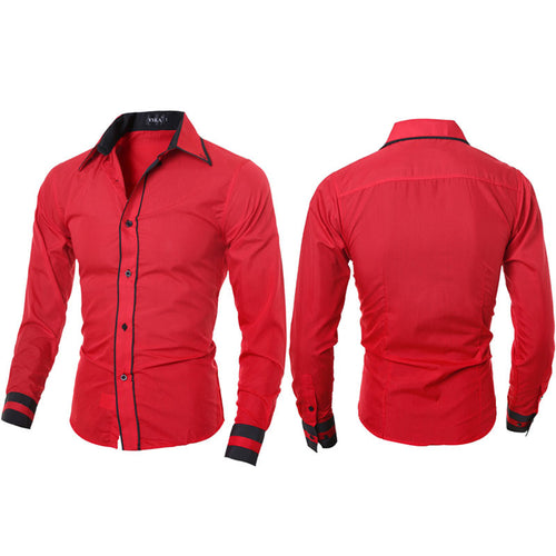 Men Luxury Casual Stylish Slim Fit Long Sleeve Casual Dress Shirts Long Sleeves Cotton Shirts 1STL ELY