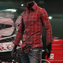 Mens Luxury Casual Slim Fit Dress Shirts Long Sleeve Plaid Shirt Long Sleeves Cotton Shirts 1STL ELY