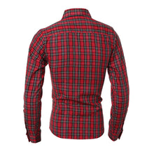 Mens Luxury Casual Slim Fit Dress Shirts Long Sleeve Plaid Shirt Long Sleeves Cotton Shirts 1STL ELY