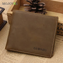 Crazy Horse Leather Men Wallets Leather Wallet for Men Cowboy Purse dollar carteira masculina ELY