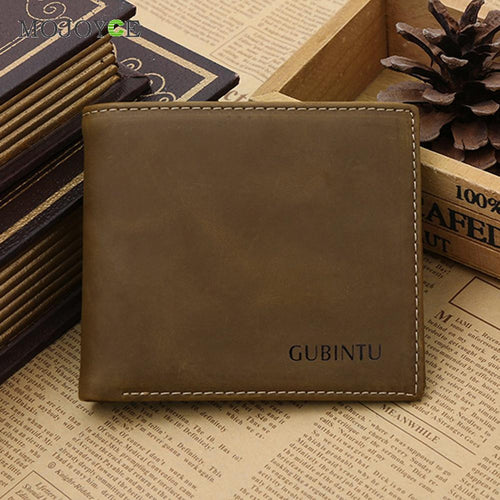 Crazy Horse Leather Men Wallets Leather Wallet for Men Cowboy Purse dollar carteira masculina ELY