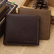 Crazy Horse Leather Men Wallets Leather Wallet for Men Cowboy Purse dollar carteira masculina ELY