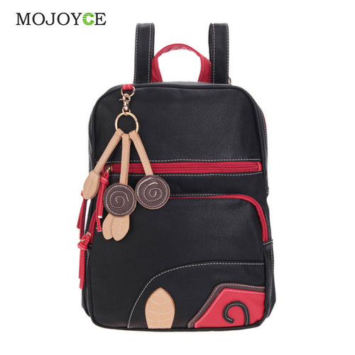Black Red Women Bag PU leather Backpack Material School Bags for Teenagers Backpacks for Teenage Girls Mochila ELY