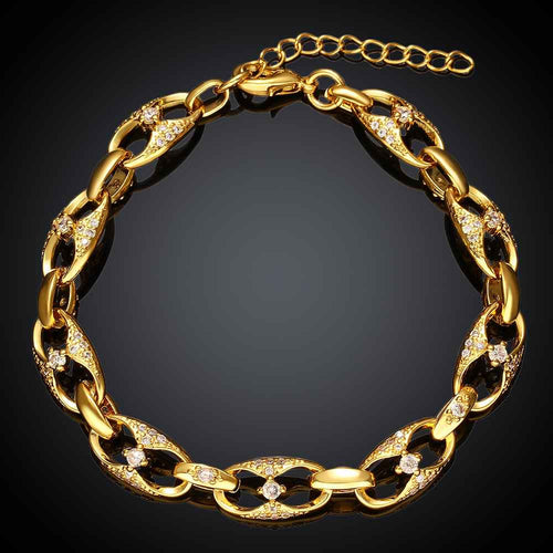 Girl Jewerly 18K GP Zircon gothic 8 cc women bracelet pulseira masculina bangle SKGB 5 ELY