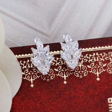 silver plated Earing Sterling Silver Jewelry Inlaid Stone Flower stud Earrings 356 ELY
