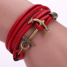 PU Leather Bracelet Jewelry Men Women Anchor Charm Bracelets Infinity Leather Braid Handmade Bracelet 1STL ELY