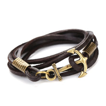 PU Leather Bracelet Jewelry Men Women Anchor Charm Bracelets Infinity Leather Braid Handmade Bracelet 1STL ELY