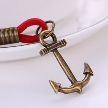 PU Leather Bracelet Jewelry Men Women Anchor Charm Bracelets Infinity Leather Braid Handmade Bracelet 1STL ELY