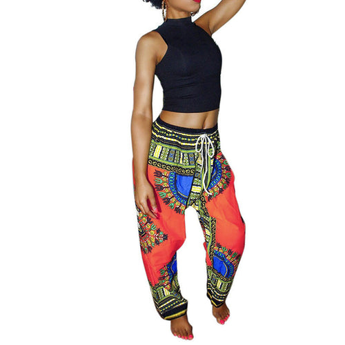 Pantalones Mujer Pants Women Boho Pants Boho Print Bohemia Traditional African Print Wide Leg Pants Trousers Women ELY