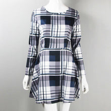 Plaid Women Dress Vestidos Vestido De Renda Plaid Long Sleeve Waisted Dress PU Belt Vestido De Festa ELY