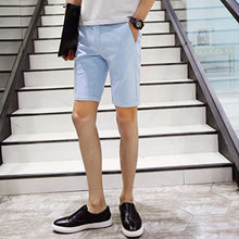 Slim Fit Men Short Style Dress Length Solid Men Thin Casual Shorts Cotton Trousers Knee Length Shorts 1STL ELY