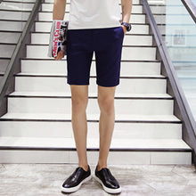 Slim Fit Men Short Style Dress Length Solid Men Thin Casual Shorts Cotton Trousers Knee Length Shorts 1STL ELY