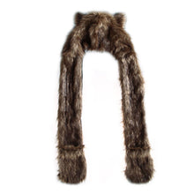 Warm Animal Beanies for Adults Fur Hat Scarf Fluffy Plush Cap Gorro Animal Hood Ear Hood Shawl Glove Animal Hat 1STL ELY