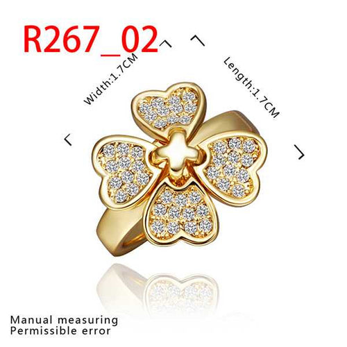 jewelry 18k GP four flower rings ring267 ELY