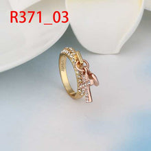 jewelry 18k GP heart and cross rings ring371 ELY