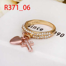 jewelry 18k GP heart and cross rings ring371 ELY