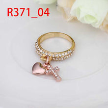 jewelry 18k GP heart and cross rings ring371 ELY