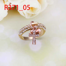 jewelry 18k GP heart and cross rings ring371 ELY