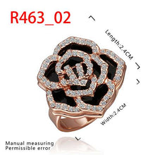 jewelry 18k GP white edge black rings ring463 ELY